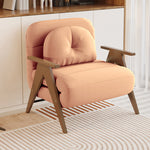 Stylish Rubber Wood Sofa with Faux Leather in Beige, Khaki, Orange & Fog Blue fsq-1415