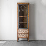 Vintage-Inspired Solid Wood Cabinet with Glass Doors – Elegant Storage Solution for Your Home hdst-4256