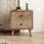 Elegant Chinese Fir Cabinet with Leaf Design – Stylish Storage Solution for Modern Homes hdst-4220