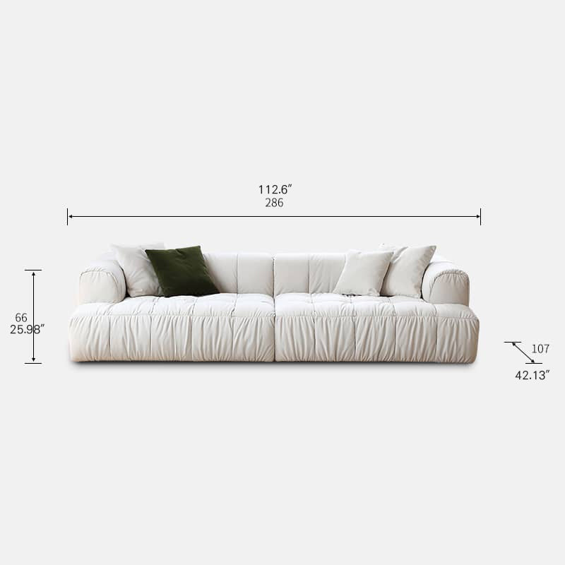 Luxurious White Pine Suede Silk Sofa - Ultimate Comfort and Elegance my-363