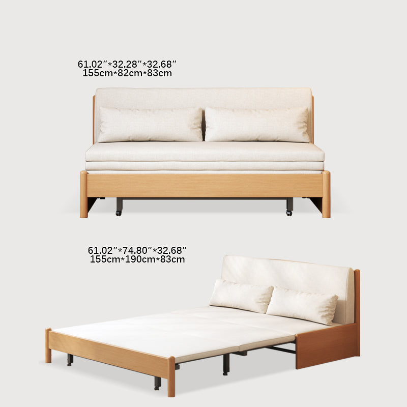 Premium Beige Gray Sofa with Zelkova Wood Frame and Cotton-Linen Upholstery fcp-1291