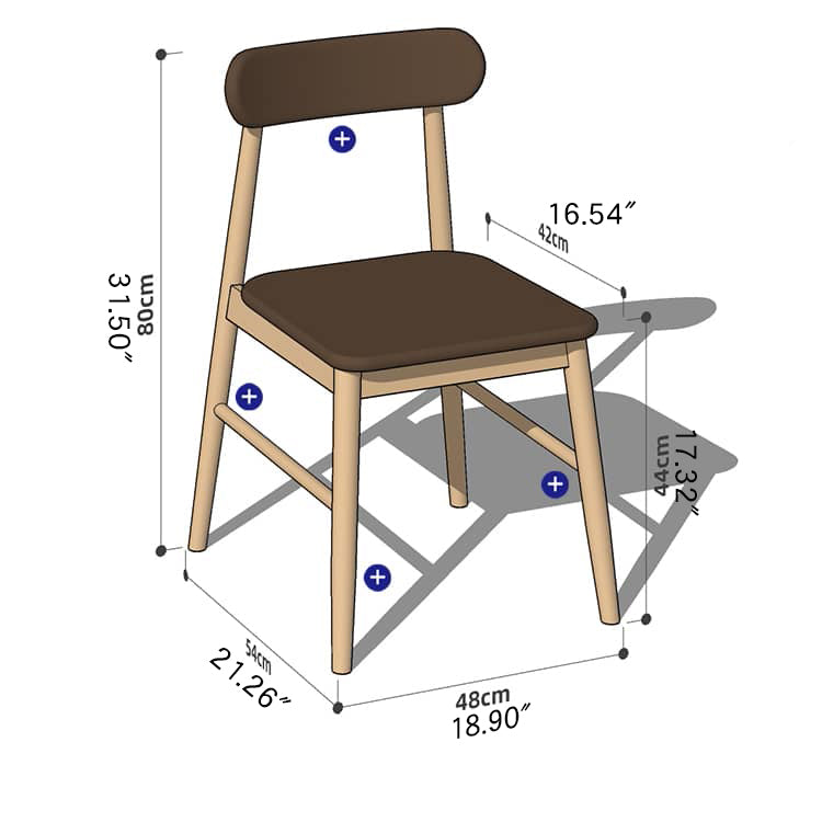 Elegant Natural Wood Chair in Brown - Oak, Cherry, and Black Walnut Options hykmq-740