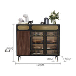 Sleek Multi-layer Board Cabinet with Stainless Glass - Modern Chic Storage Solution fmsjj-4201