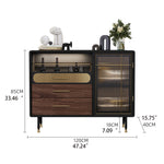 Modern Multi-Layer Board Cabinet with Stainless Steel and Glass Accents - Elegant Storage Solution fmsjj-4198