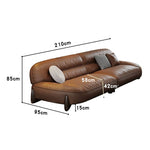 Luxurious Light Brown Sofa with Pine and Oak Wood Frame, Goose Down and Latex Cushioning, and Cotton Faux Leather Finish hzh-1364