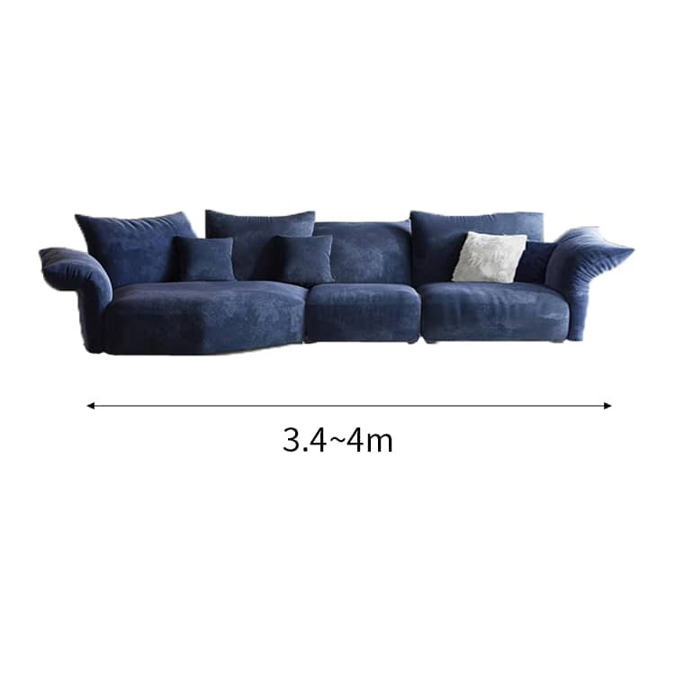 Luxurious Blue & White Pine Velvet Flannel Sofa - Perfect Blend of Style and Comfort yw-225