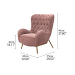 Elegant Pink Velvet Tufted Chair with Solid Wood Legs - Perfect for Modern Living Rooms hgl-4344