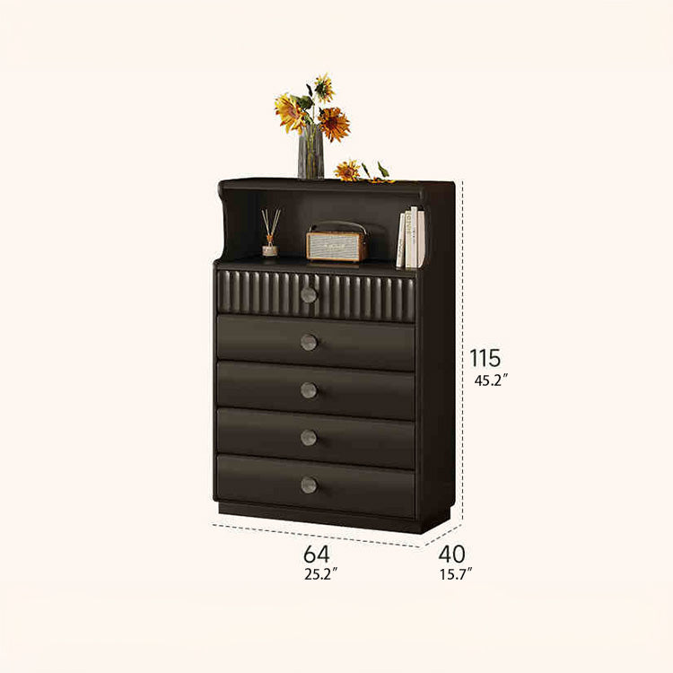 Modern Black Wood Cabinet Set with Elegant Storage Design hlxl-4412