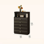 Modern Black Wood Cabinet Set with Elegant Storage Design hlxl-4412