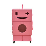Colorful Robot-Themed Cabinet with Wheels - Creative Storage Solution for Kids' Rooms, Density Board Glass fcwz-2367