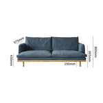 Luxurious Goose Down Corduroy Sofa in Off White with Oak Wood and Color Options fxgmz-604