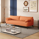 Chic Modern Sofa in Off-White and Gray with Orange Accents and Durable Particle Board Frame fsmy-402