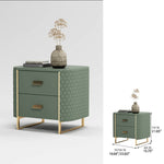 Luxurious Faux Leather Nightstand with Modern Gold Accents fzyhs-2735