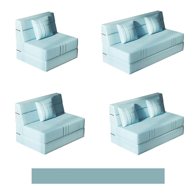 Modern Leathaire Sofa in Orange, Beige, and Light Blue for Stylish Living Rooms fsq-1423