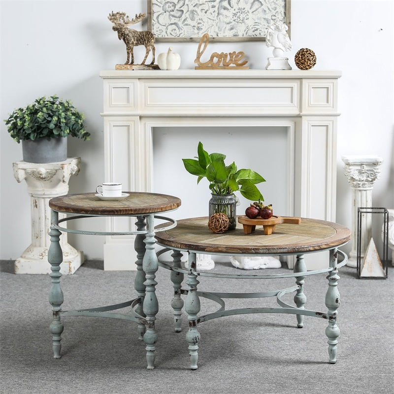 Vintage Elegance: Chinese Fir Tea Table for Timeless Charm fczym-2323
