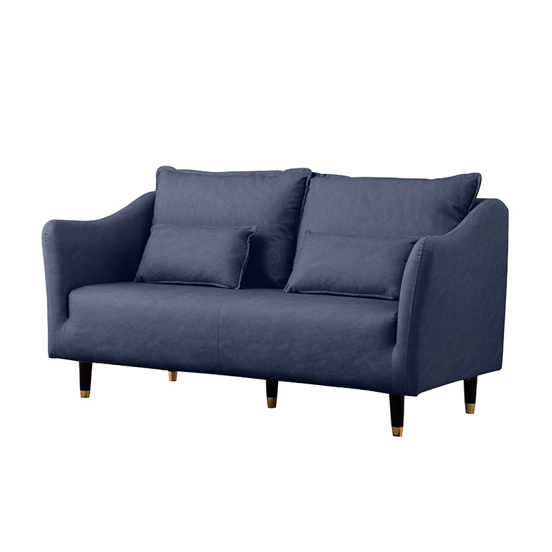 Stylish Dual-Tone Sofa Collection: Dark Blue, Orange, Green & More - Techno Fabric Cotton Blend qm-8