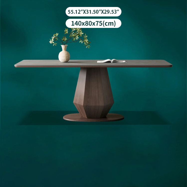Elegant Grey Oak Wood Table with Durable Ceramic Top - Perfect for Modern Homes hagst-1670