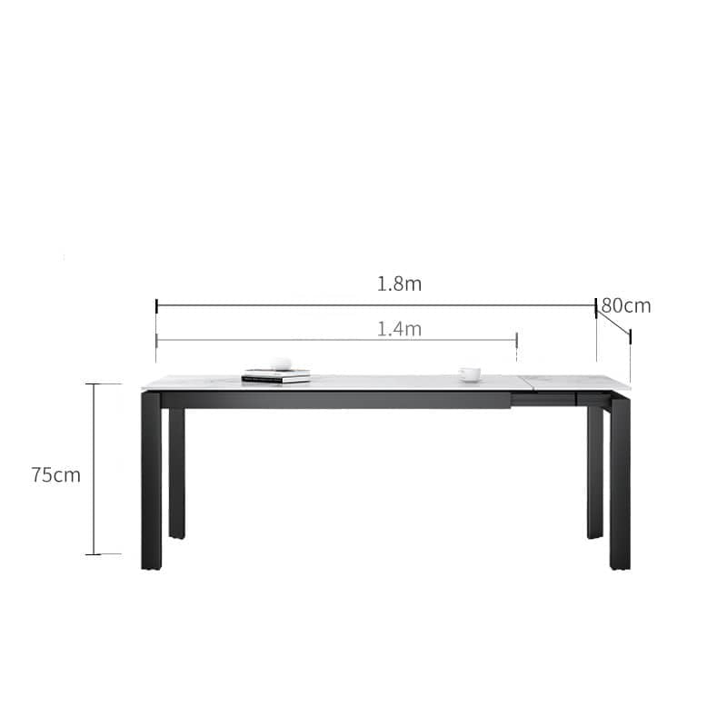 Elegant Black Matte Table with Stunning White Marble Top fxj-679