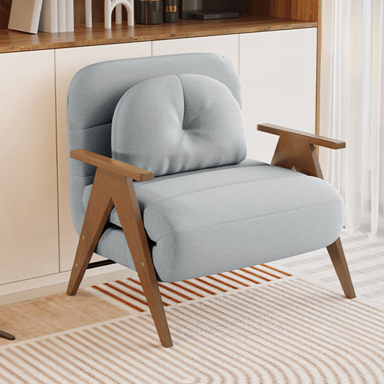 Stylish Rubber Wood Sofa with Faux Leather in Beige, Khaki, Orange & Fog Blue fsq-1415