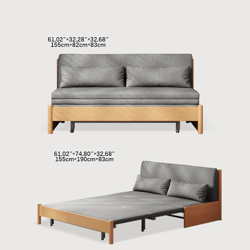 Premium Beige Gray Sofa with Zelkova Wood Frame and Cotton-Linen Upholstery fcp-1291