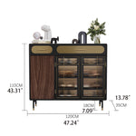 Sleek Multi-layer Board Cabinet with Stainless Glass - Modern Chic Storage Solution fmsjj-4201
