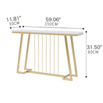 Luxurious Marble Console Table with Sleek Gold Accents for Elegant Interiors fel-1985