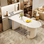 Sleek Sintered Stone Dining Table with Luxurious Faux Leather Chairs for Modern Elegance fel-2021