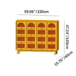 Solid Wood Glass Cabinet with Vintage Charm - Perfect for Stylish Storage fyf-2246