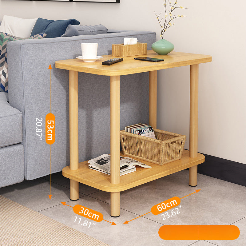 Sleek White Natural Wood Tea Table with Multi-Layer Board Design fxjc-510