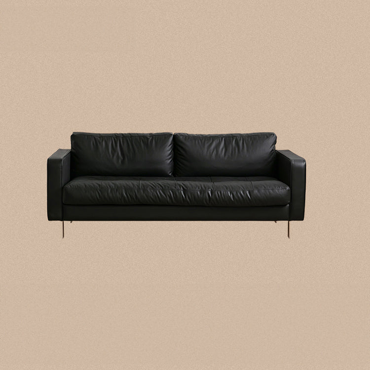 Elegant Black Sofa - Luxurious Jute Goose Down Leathaire for Ultimate Comfort fpmxm-2800