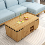 Modern Solid Wood Tea Table with Synthetic Leather Accents - Perfect for Stylish Living Rooms fcx-2588