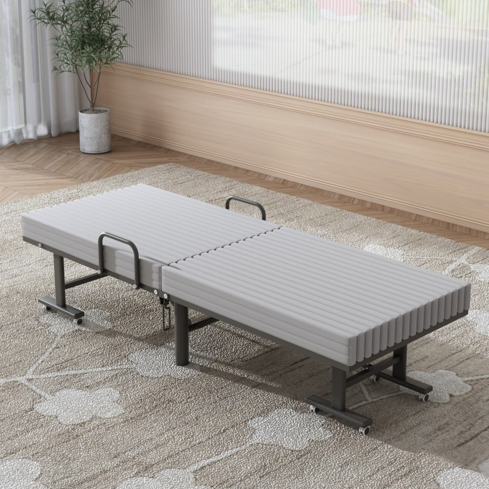 Ultra-Comfort Dark Grey Latex Mattress with Bamboo Charcoal & Coconut Palm Layers - Available in Black, Brown, and Blue fcsnm-1551