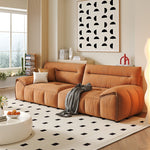 Luxurious Off-White Sofa with Gary Light Green and Orange Accents - Premium Cotton Upholstery jy-115