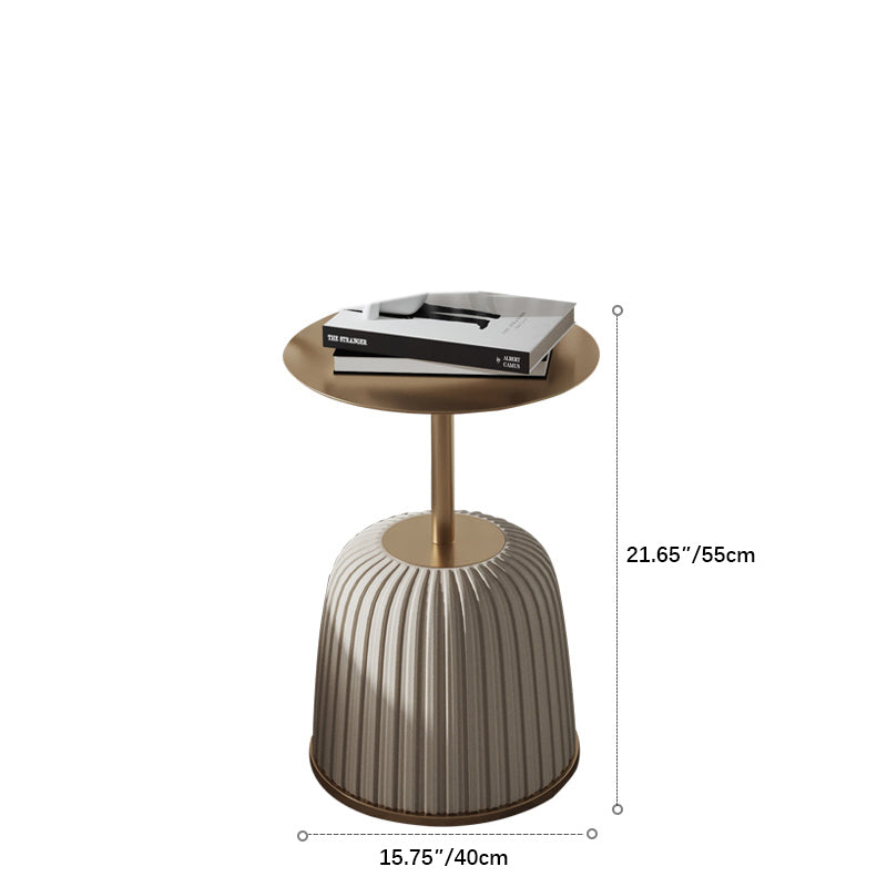 Elegant Ceramic Carbon Steel Tea Table with Microfiber Leather Finish fdl-2601