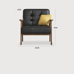 Modern Ash Wood Faux Leather Sofa - Sleek Black, Light Brown & Gray Design fcp-1304