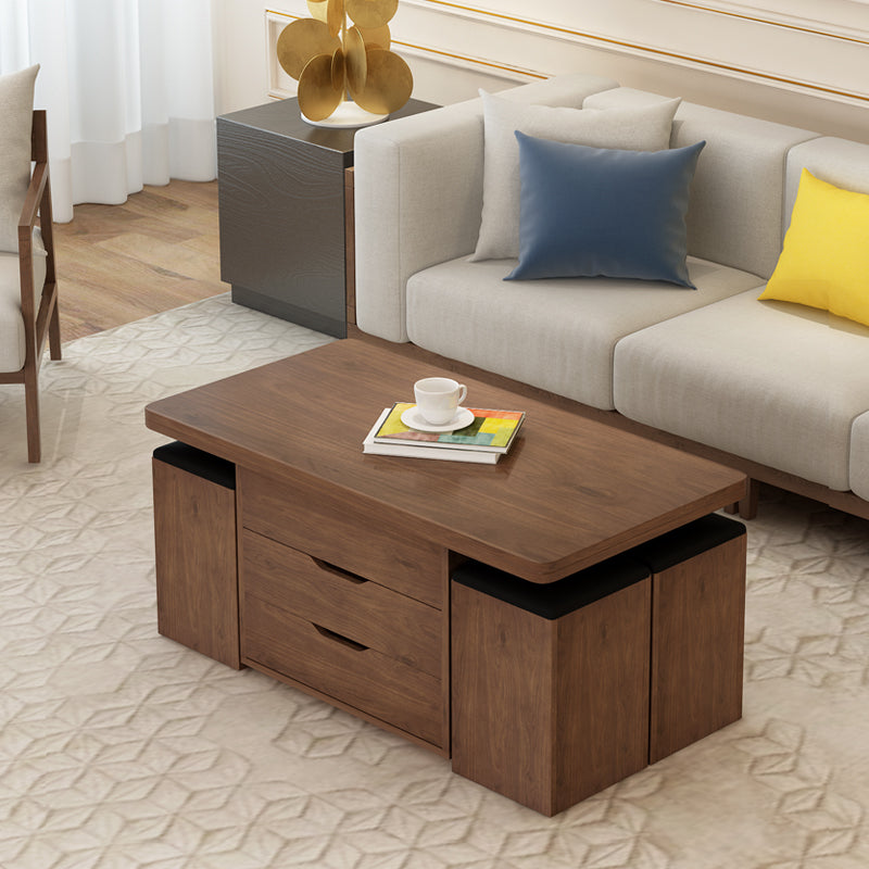 Modern Multi-layer Board Tea Table with Synthetic Leather Seating - Perfect for Elegant Dining Spaces fcx-2590