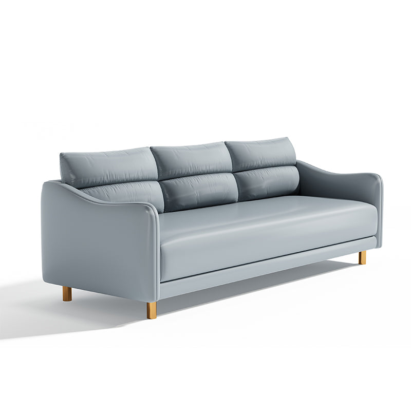 Stylish Techno Fabric Sofa - Available in Orange, Off White, Khaki, Black, Light Gray, and Dark Blue with Wood Accents qm-16