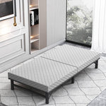 Modern Multi-Layer Steel and Wood Bed with Bamboo Charcoal Foam and Figure Cotton Topper - Available in Grey, Black, Blue, Brown, and Off White fcsnm-908