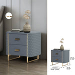 Luxurious Faux Leather Nightstand with Modern Gold Accents fzyhs-2735
