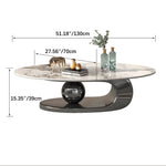 Luxurious Ceramic Sintered Stone Tea Table with Stainless Steel Base - Modern Elegance for Your Living Room fdl-2595