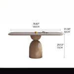 Stylish Ash Wood Table with Durable Sintered Stone Top for Modern Homes fjx-2682