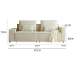 Stylish Beige Faux Leather Sofa with Elegant Pine Wood Frame fwlp-939