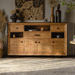 Spacious Rustic Cabinet in Chinese Fir and Density Board - Perfect for Stylish Storage hdst-4229