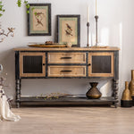 Vintage Style Chinese Fir Storage Rack with Glass Detailing - Elegant Home Decor hdst-4316