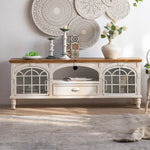 Elegant Pine and Glass Cabinet with Arch Design - Perfect for Living Room Display hdst-4236