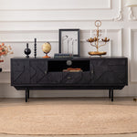 Modern Black Geometric Cabinet with Chinese Fir and Density Board Construction hdst-4224