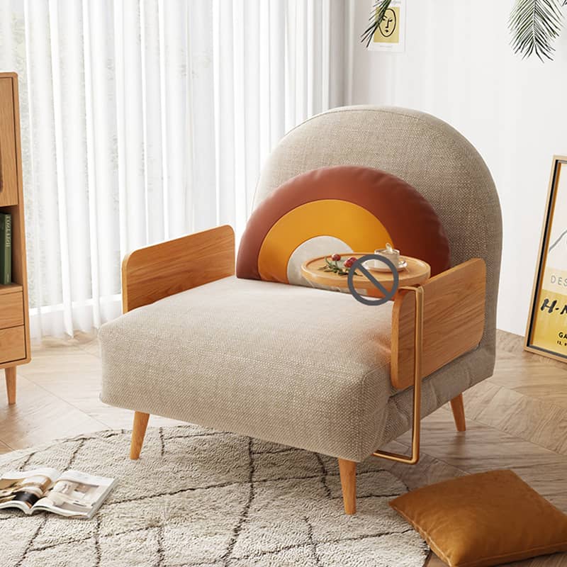 Modern Minimalist Sofa Bed - Ash Wood & Leathaire Upholstery for a Stylish Living Space hns-4131