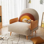 Modern Minimalist Sofa Bed - Ash Wood & Leathaire Upholstery for a Stylish Living Space hns-4131