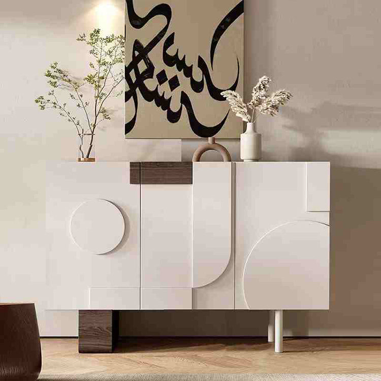 Modern Solid Wood Sideboard Cabinet with Artistic Design Elements hbs-4417