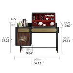 Luxurious Multi-Layer Makeup Table with Stainless Glass Finish - Elegant Design for Your Beauty Space fmsjj-4202